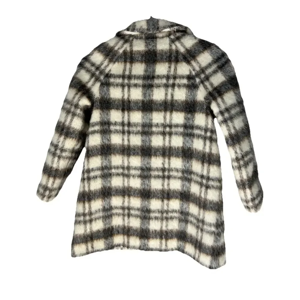 Bonpoint France Girls Wool Plaid Pea Coat Size 10 Mohair Alpaca Button Kids